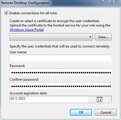 Configure Remote Desktop connection