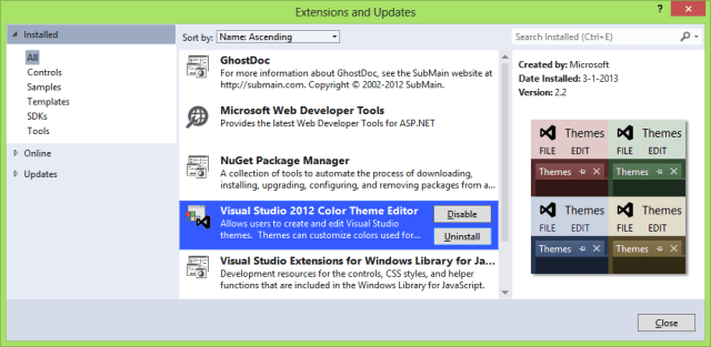 Visual Studio 2012 Color Theme Editor