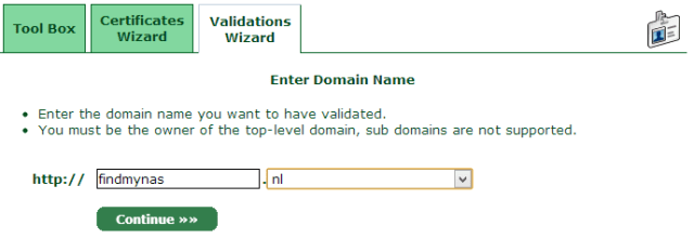 Enter Domain Name