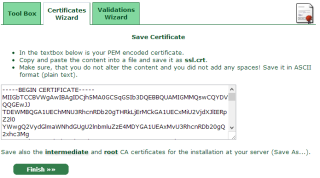 Save Certificate