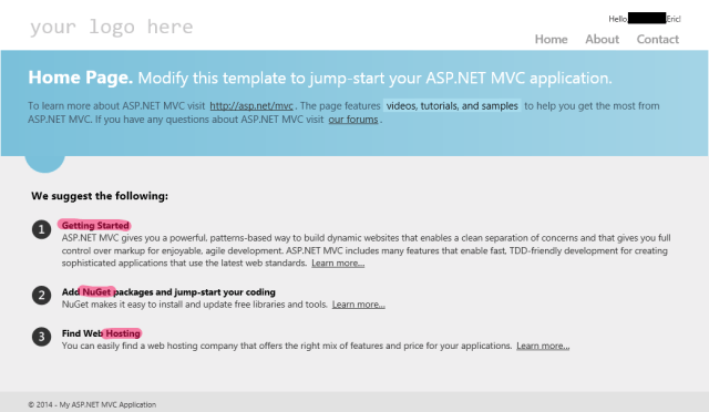 basic mvc highlighted